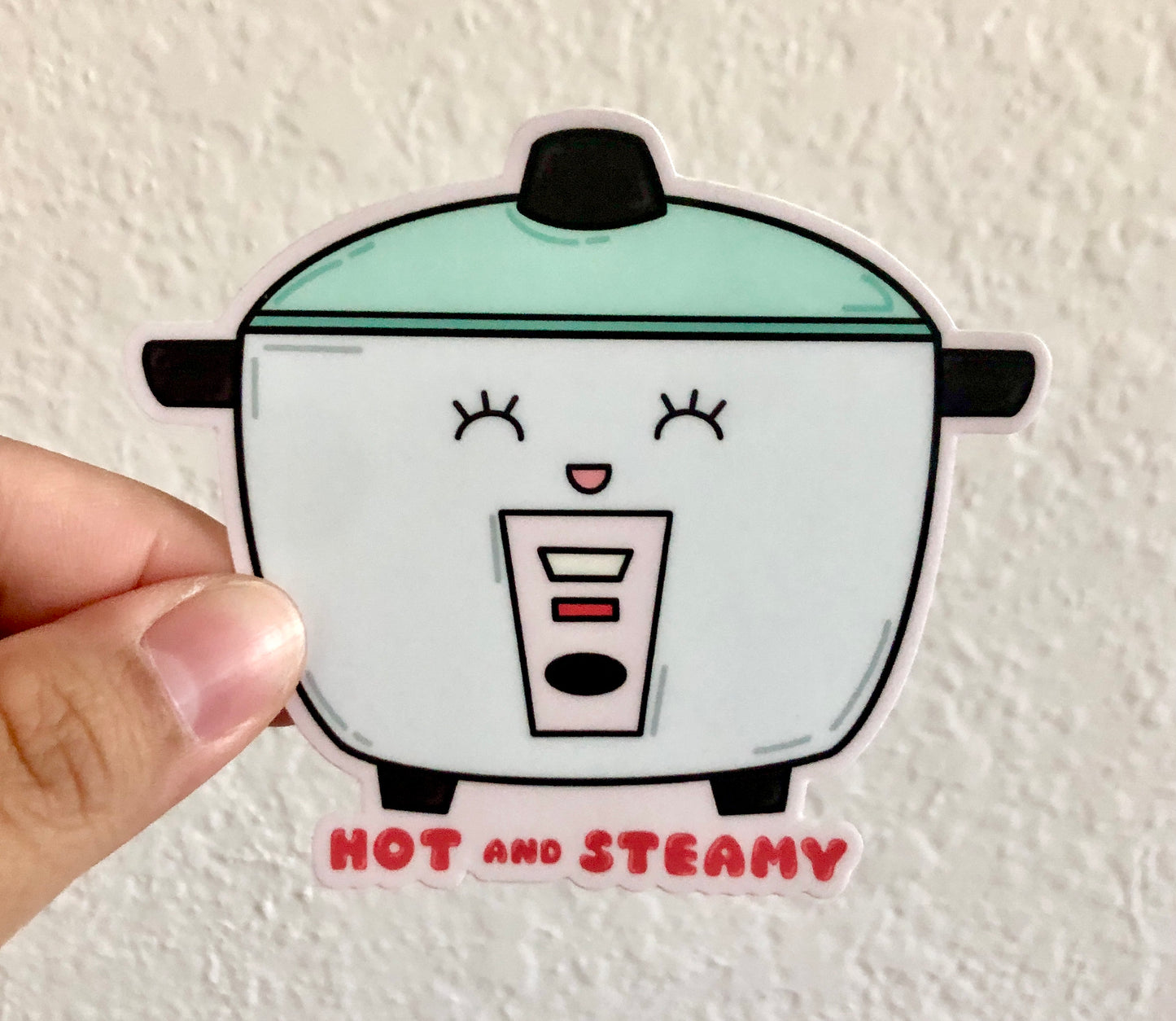 Hot and Steamy Rice Pot Vinyl Sticker